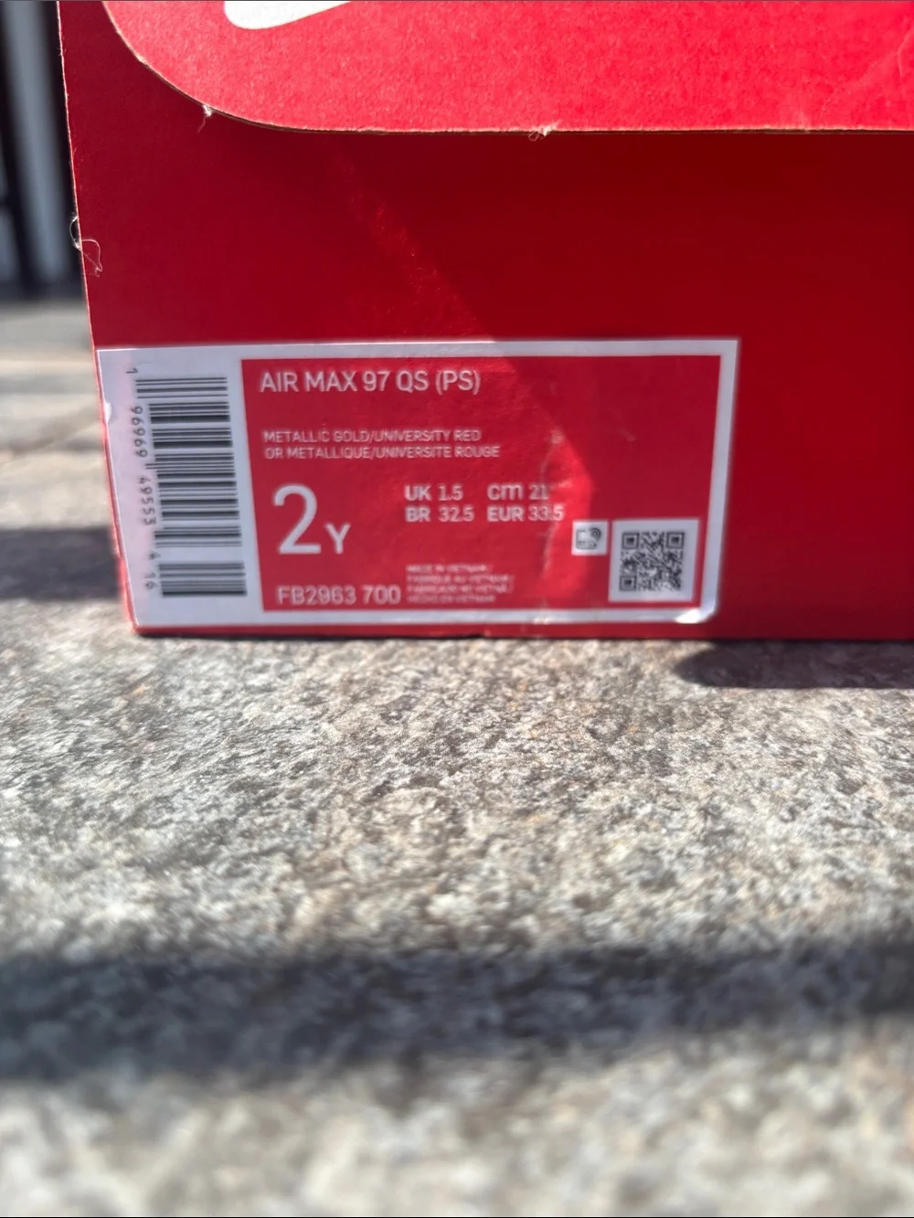 Nike Metallic Gold and Red Check Sneakers